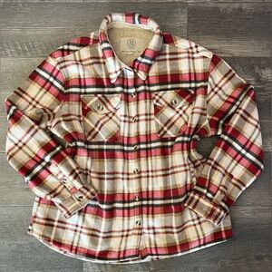 SAGE Collective Sherpa Lined Plaid Shacket – XL